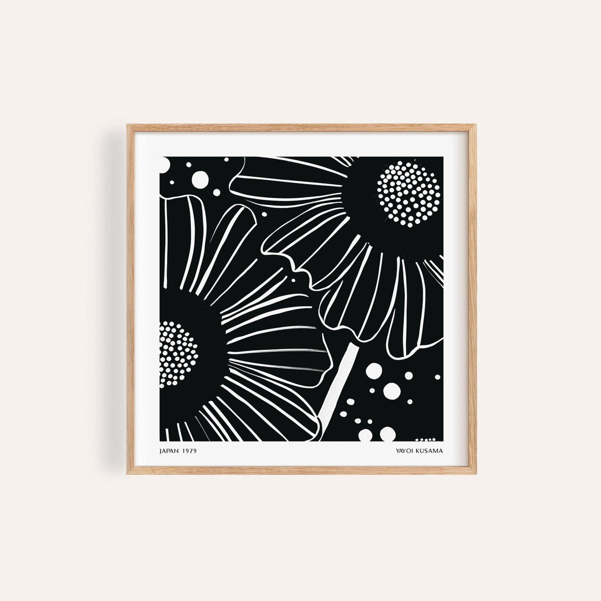 Monochrome floral print featured in black white floral art collection