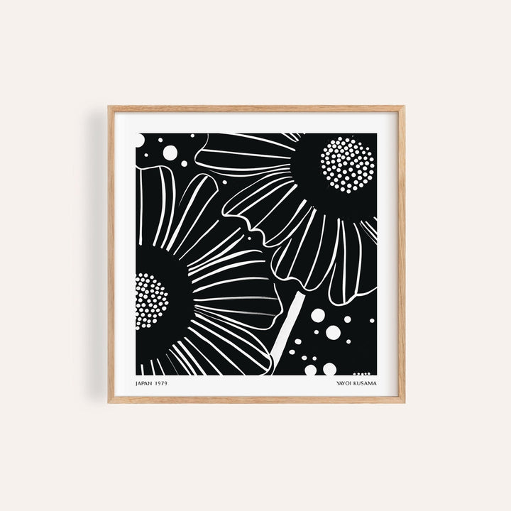 Monochrome floral print featured in black white floral art collection