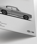 White and gray Dodge Charger Art Print designed for modern living rooms