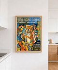 Typography-focused Colombian Music Art Print with “Festival Folclórico Colombiano” headline