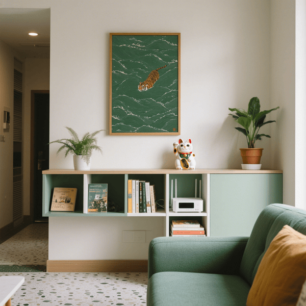 Wildlife Wall Decor wall art for nursery using Green and Orange shades