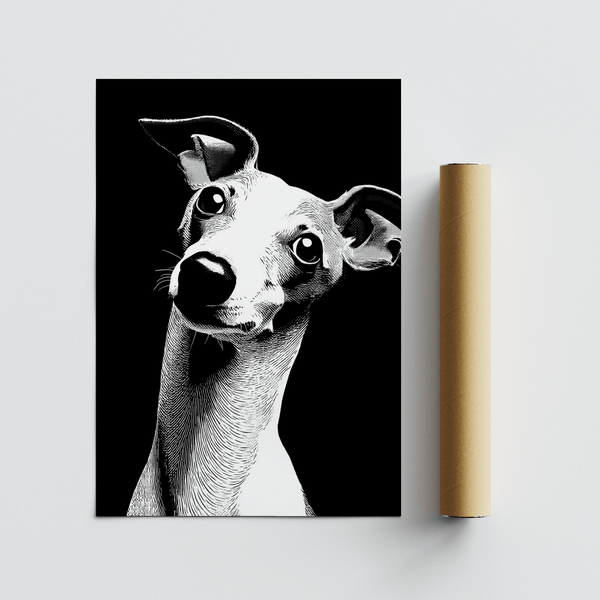 Dog Art Print black and white whimsical dog nursery art print