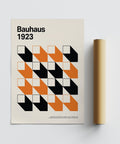 Clean-lined Bauhaus-inspired print used as artwork for office rooms.