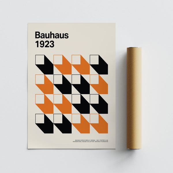 Clean-lined Bauhaus-inspired print used as artwork for office rooms.
