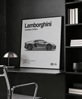 Gray Lamborghini Aventador Wall Art print for modern living room