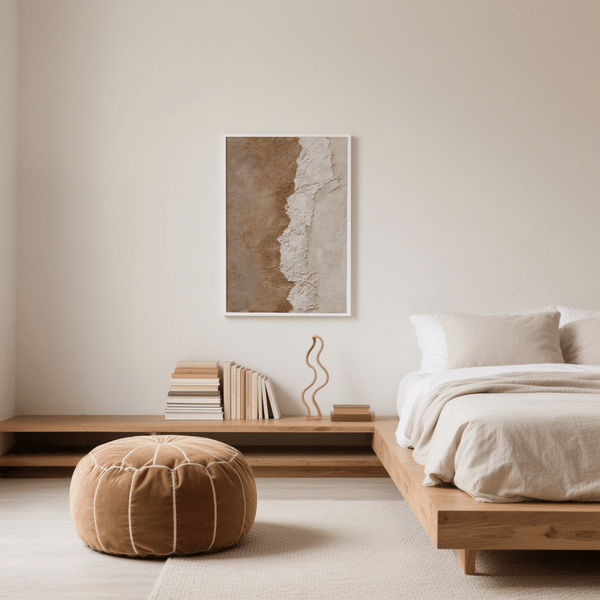 Modern Textured Art Print with earthy tones perfect for bedroom