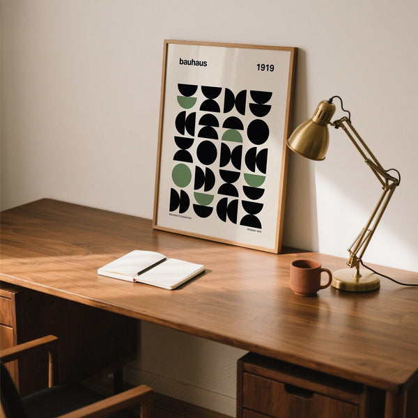 Framed gallery print displayed in a contemporary hallway setup.