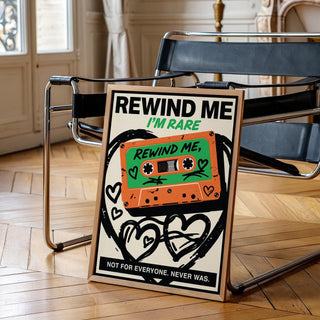 Girlfriend birthday gift featuring retro cassette wall art design.