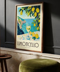 Bright lemon drink in Italian coastal setting poster