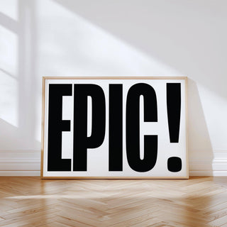High-contrast big text sign wall art for sleek interiors