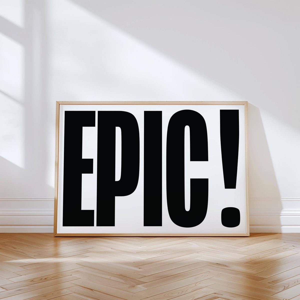 High-contrast big text sign wall art for sleek interiors
