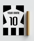 Close-up wall art print of jersey design with large numerals and clean negative space
