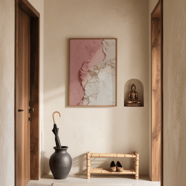 Scandinavian style Pink Abstract Print in Pink and Beige wall art