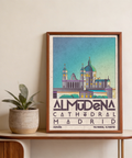 Madrid Poster wall print centered on Almudena skyline and bold type