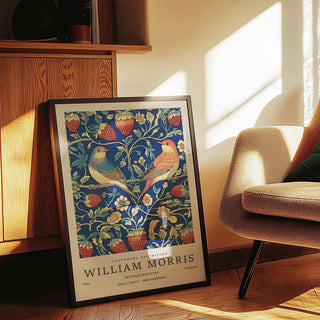 Classic botanical vintage wall art with bold background tones