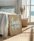 Beach Vibes Wall Art poster, beige base for bathroom wall art