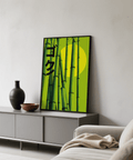 Bathroom decor Green Bamboo Print with green hues, wall art format