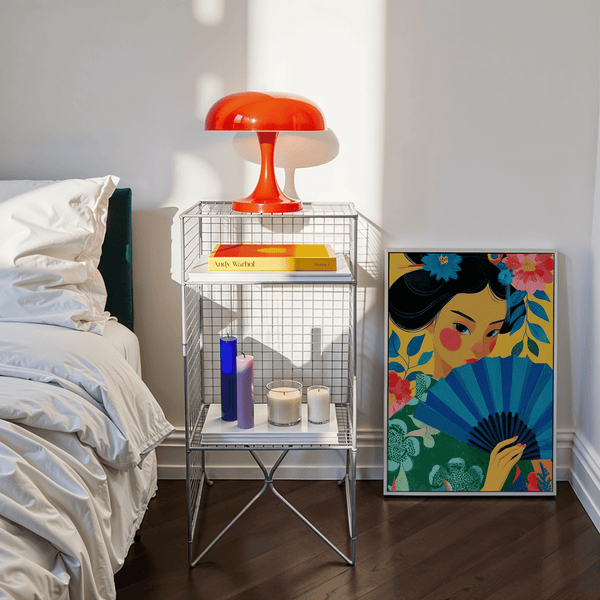 Geisha Pop Art Multicolored style, dining area wall art, vivid contemporary poster