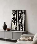 Scandinavian décor with Bamboo Black and White Print for study