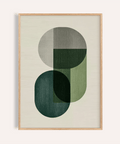 Modern Poster Decor in Green and Gray for living room wall art print
