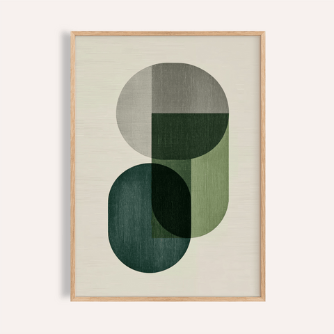 Modern Poster Decor in Green and Gray for living room wall art print