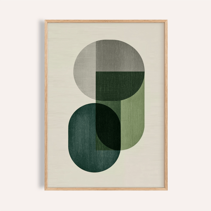 Modern Poster Decor in Green and Gray for living room wall art print