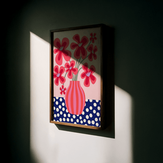 Colorful Flower Poster with White accents for playroom or creative workspace poster