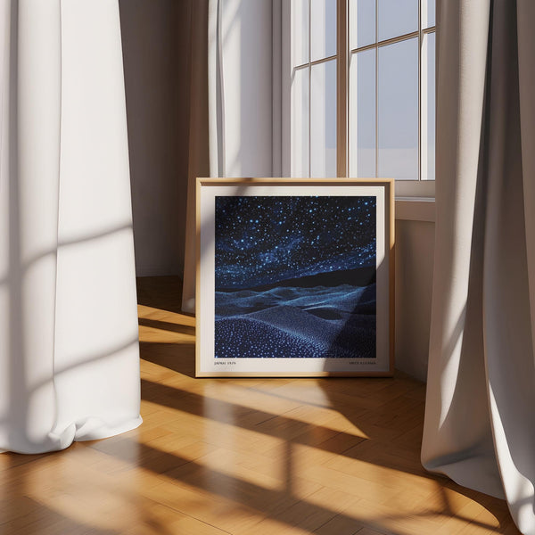 Navy blue wall art ideal for living rooms, bedrooms, and offices