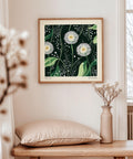 Elegant nature-inspired poster with delicate dandelion details.