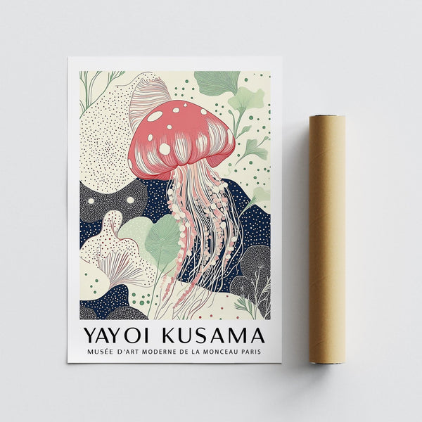 Contemporary jellyfish artwork as Unique Large Wall Art for home decor.