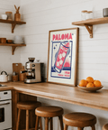 Paloma Cocktail Print in Pink and Blue, ideal for bar area poster decor