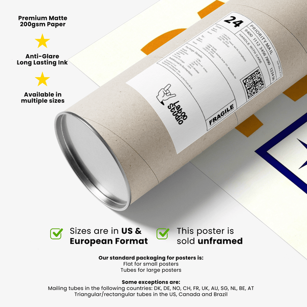 Paper Plane Cocktail Poster, retro orange blue print for den décor