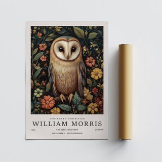 Floral-rich owl prints with deep background for moody art walls