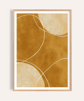 Abstract arcs wall art poster with curved shapes and white linework