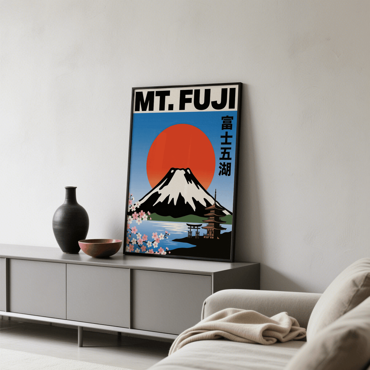 Mt Fuji Wall Art with Japanese landscape theme for office decor