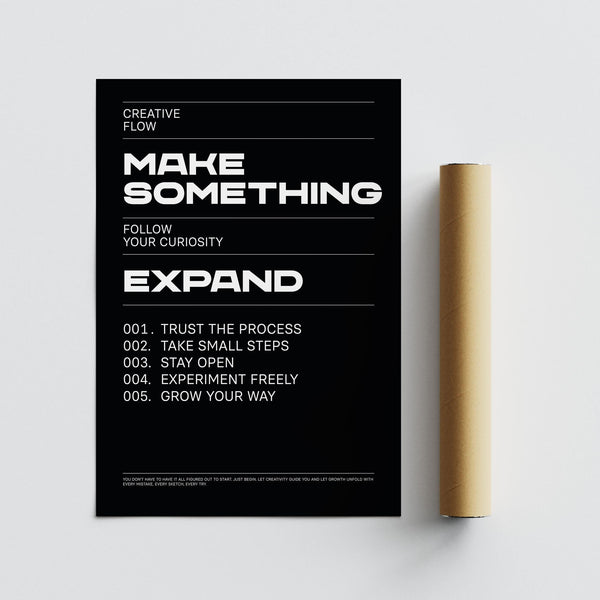 Encouraging Wall Art Phrases for starting new projects and ideas.