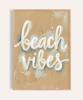 Beach Vibes Wall Art in Beige and White for living room print