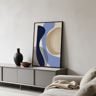 Modern Poster Design poster for dining room using Blue and White shades