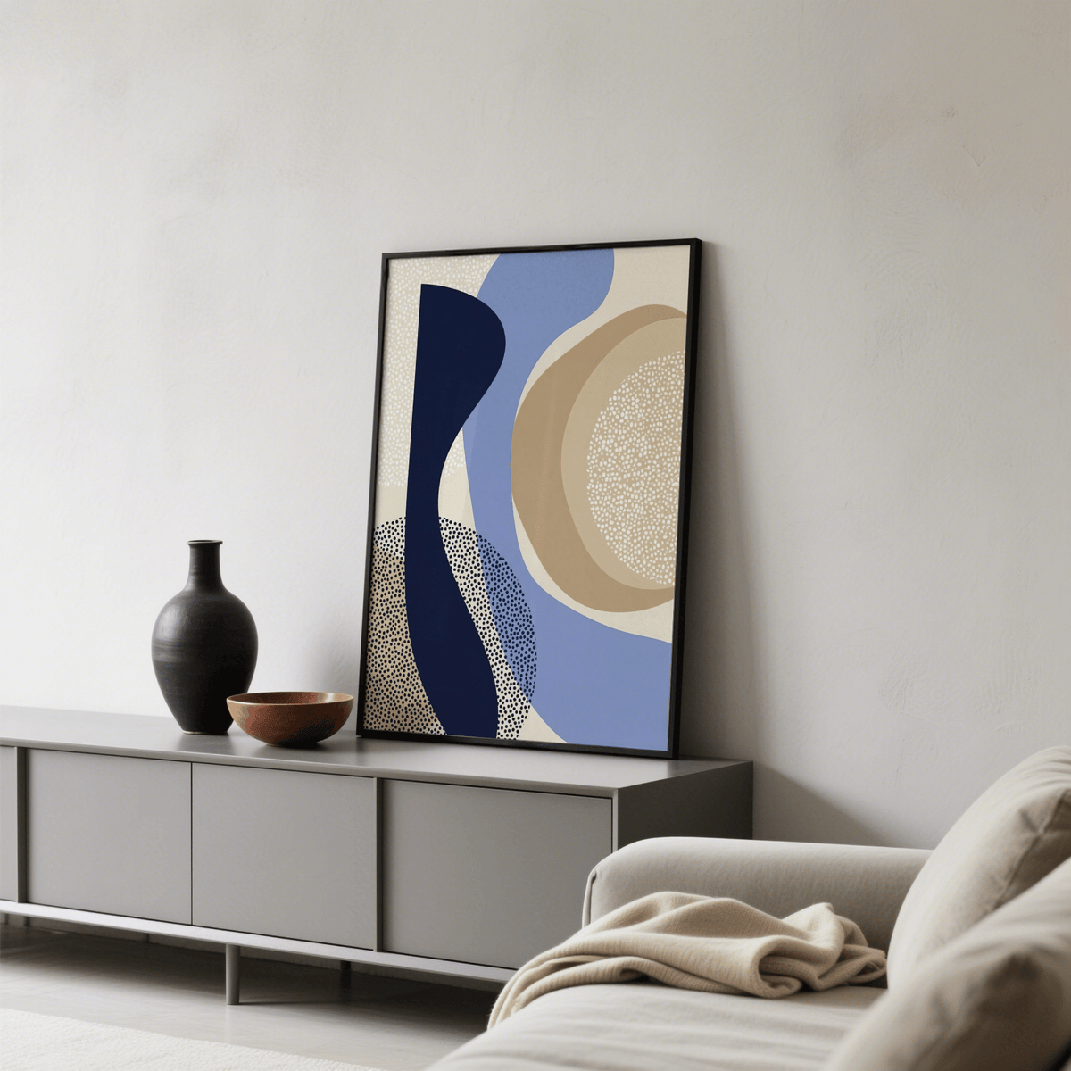 Modern Poster Design poster for dining room using Blue and White shades
