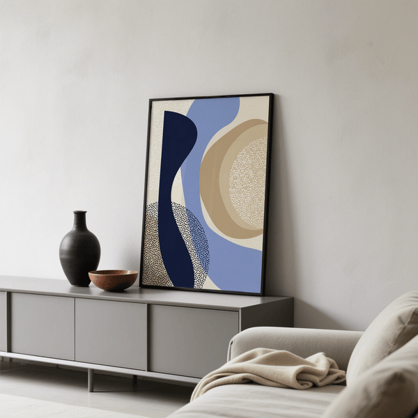 Modern Poster Design poster for dining room using Blue and White shades