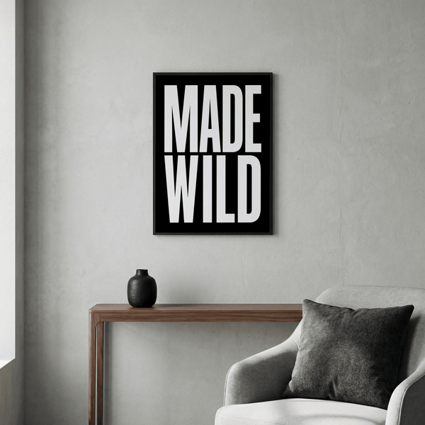 Minimalist text artwork with horizontal divider between words