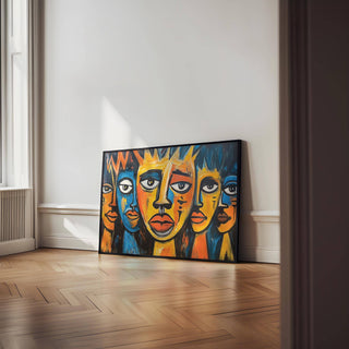 High-energy cultural artwork featured in African wall art for living room