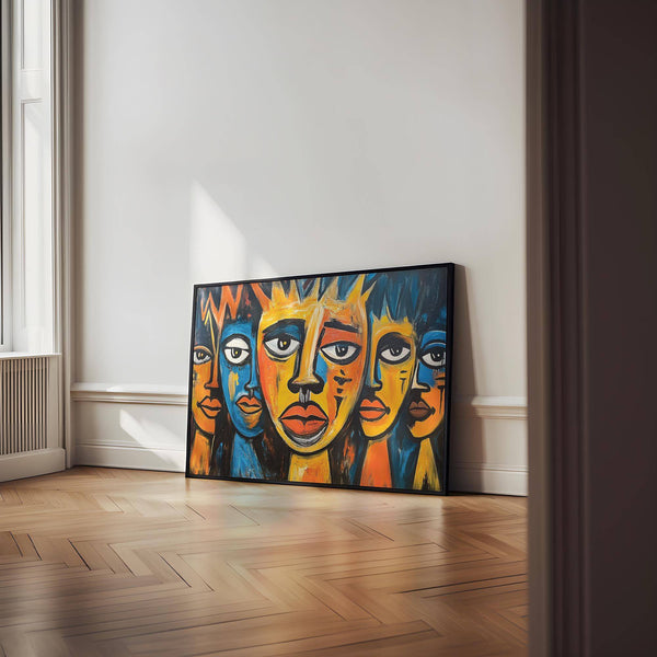 High-energy cultural artwork featured in African wall art for living room