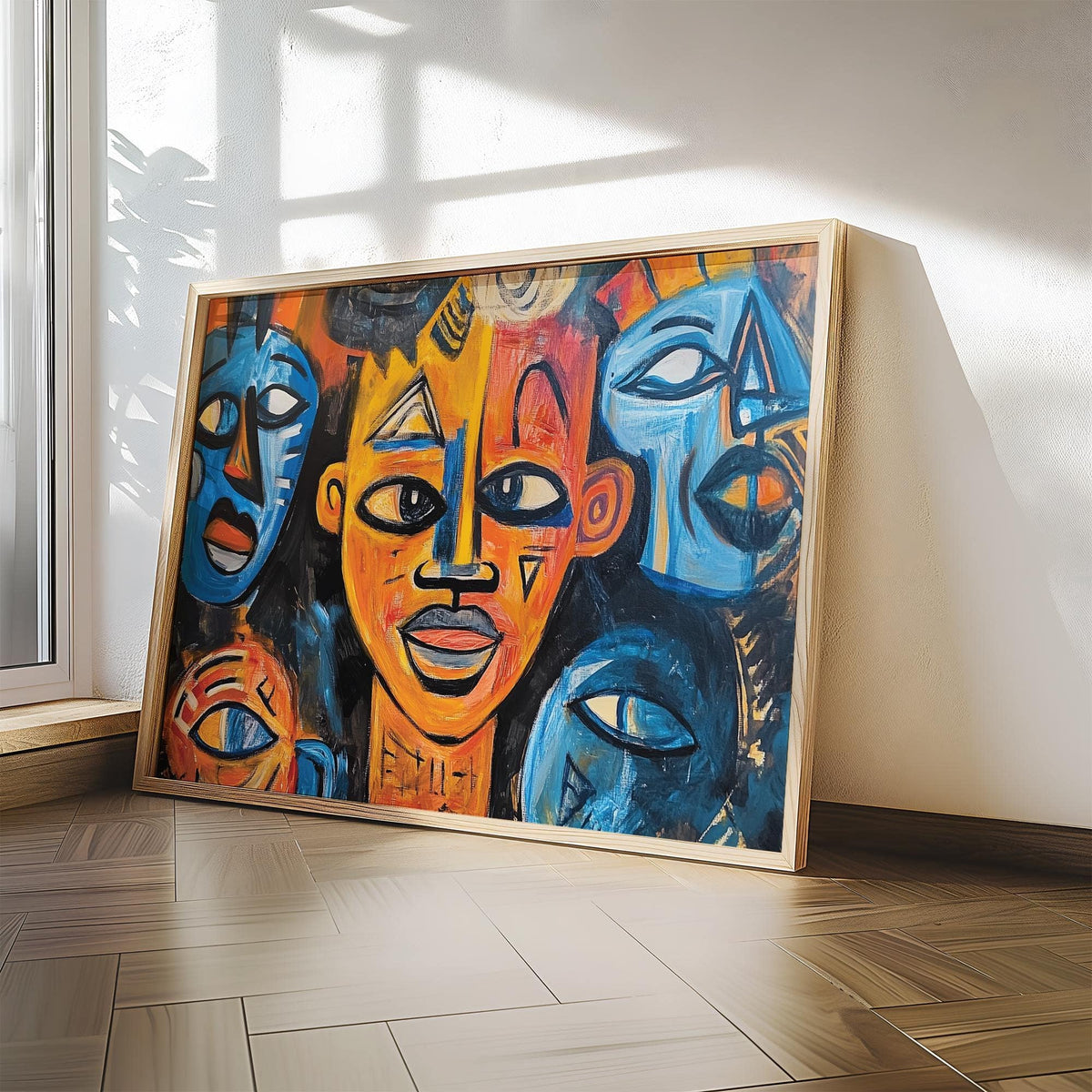 Matte print of abstract African wall art for game room walls