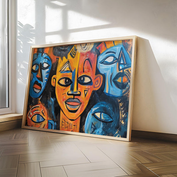 Matte print of abstract African wall art for game room walls