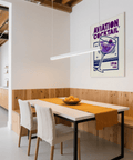 Aviation Cocktail Print for stylish kitchen decor in Purple and Blue