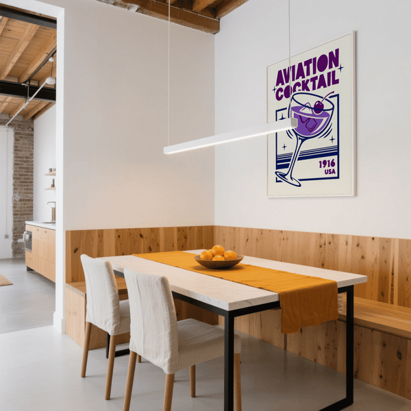 Aviation Cocktail Print for stylish kitchen decor in Purple and Blue