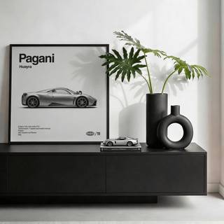 Gray Pagani Huayra Art Print, ideal for an automotive-themed office