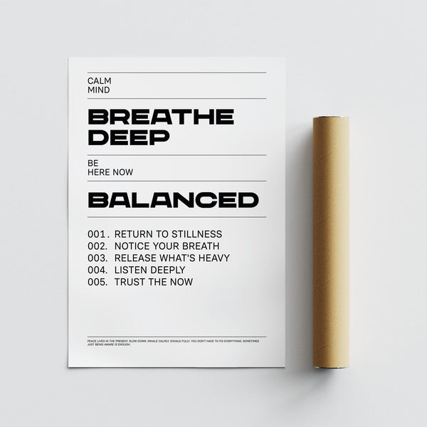 Quote artwork for yoga studios, therapy rooms, or quiet corners.