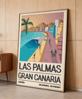 Las Palmas Art Print vintage travel illustration of Gran Canaria